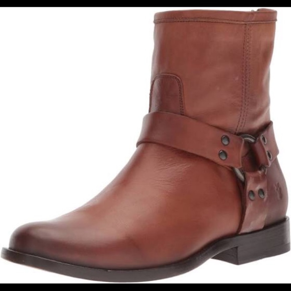 Frye Leather Phillip harness shortie ankle boot
